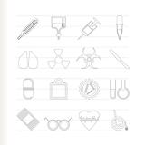collection of  medical themed icons and warning