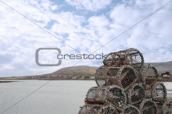 lobster pots on a quay