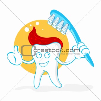 happy teeth with brush