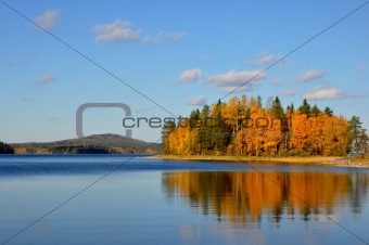 Finnish lake in autumn