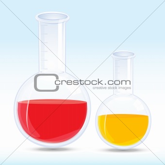 colored chemical in flask