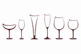 various shapes of wine glasses