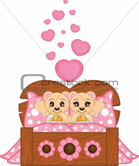 Pink Bed Cartoon