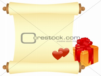 Yellow valentine's scroll
