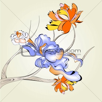 Decorative tree with flowers