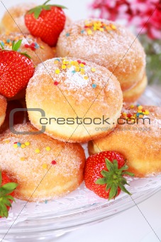 Berliner - doughnut filled with strawberry jam