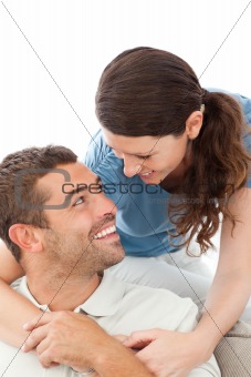 Portrait of a happy couple relaxing together