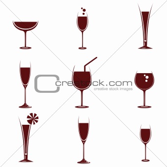 wine in different glasses