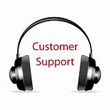 headphone with customer support text