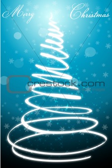 abstract merry christmas card with xmas tree