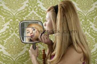 Retro mirror makeup woman lipstick vintage