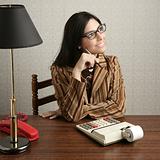 accountant secretary retro woman vintage office