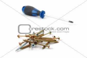 screws on white