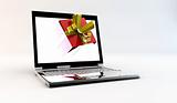 Laptop with gift