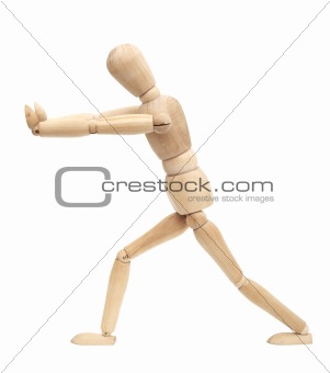 Wooden figure walking