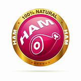 100 percent natural HAM | isolated editable vector graphic