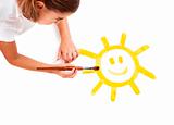 Painting a happy sun