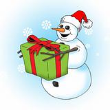 SnowMan with a gift