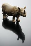 A plastic figurine of a rhinoceros