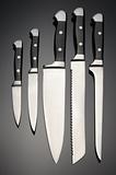 Set of kitchen knives