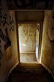 abandoned house staircase