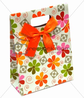 gift paper bag with bow 