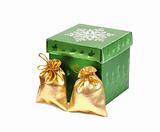 Shiny gift bags and christmas box