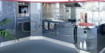gray silver kitchen modern interior design house