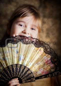 Girl with a lacy fan