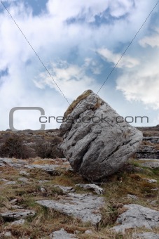 boulder in rocky landscape
