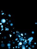 Abstract Black Background with blue lights and shining stars