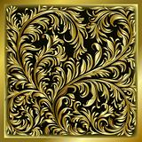 abstract background with gold floral ornament