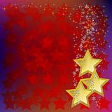 abstract christmas background with gold stars