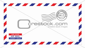 christmas airmail envelope