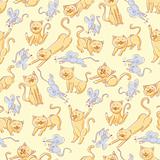 Seamless cats and mice pattern