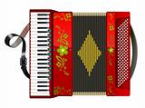 Squeezed red accordion