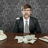 businessman nerd accountant dollar notes