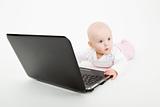 infant with a computer