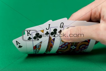 hand with the cards