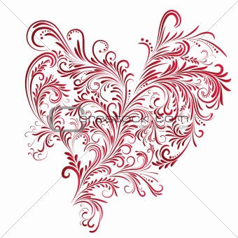 Abstract floral heart