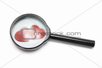 Magnifying Glass and Love Hearts
