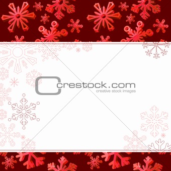 Red frame with big snowflakes