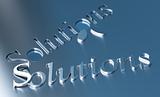 Solutions word on blue