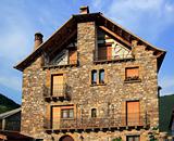Pyrenees stone houses in Anso valley Huesca