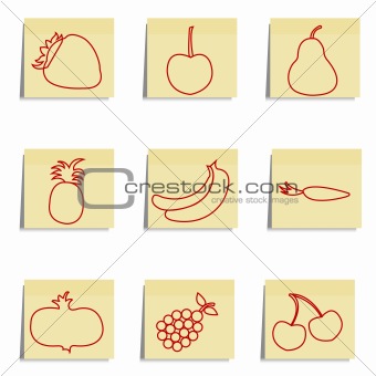 sketchy fruits icons