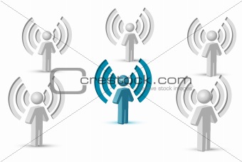 wifi symbol with people