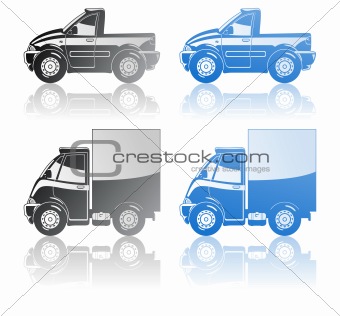 pickup and small truck.