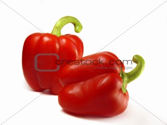 Red bell pepper isolated on white background 