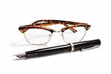 Fountain Pen and Eye Glasses