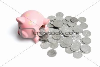 Piggybank and Coins